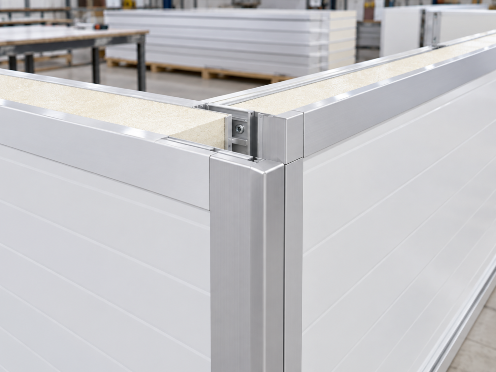 Unión de paneles con perfil de aluminio