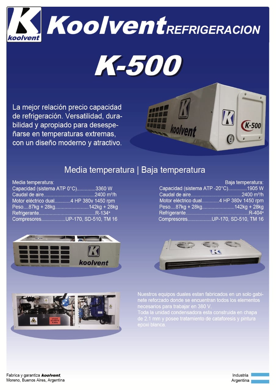 Ficha del equipo Koolvent K-500
