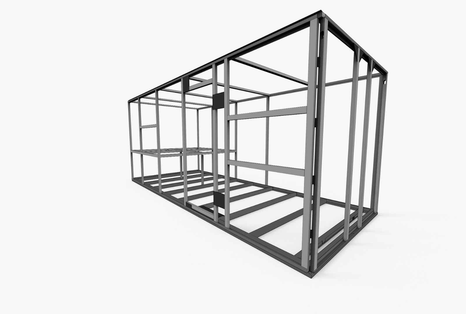 Estructura metálica: vista en perspectiva