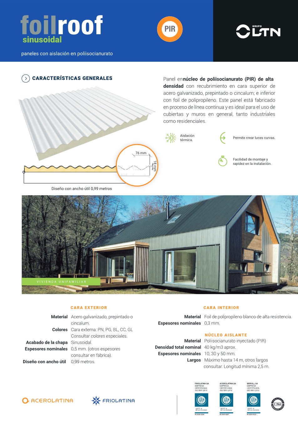 Ficha técnica Foilroof Sinusoidal